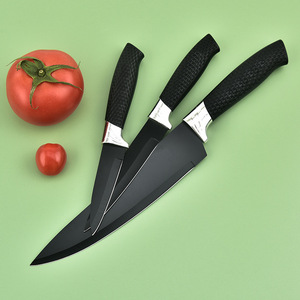 4 Uds 1 Juego de cocina de alto carbono <span class=keywords><strong>EVA</strong></span> inserto de acero inoxidable Metal caja personalizada logotipo personalizado Arco Iris colorido Chef cuchillo conjunto - Product Image 3