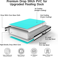 Hamac flottant gonflable en tissu Drop Stitch haute résistance pour adultes, transat de piscine pour bronzage, usage commercial, installations de divertissement
