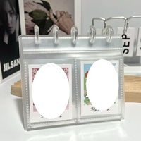 Album photo de bureau en forme de L – Classeur transparent à perforations champignon pour fan art et objets de collection d'idols