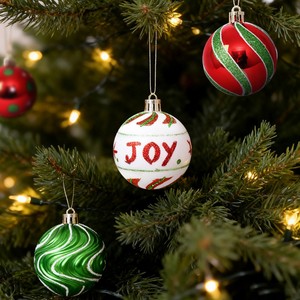 Neuheit 6cm PS-Material Handbemalte Weihnachtsbaum-Hängedekoration Plastikkugel-Ornament Bola De Navidad - Product Image 4