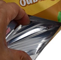 Sacs personnalisés à fond plat avec revêtement, sacs d'emballage à fermeture éclair pour aliments et fruits secs, sacs en plastique composite