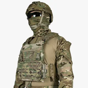 IDOGEAR 500D Nylon Camo Combat Training Camo Quick Release Tactical Vest Molle Modular Vest Paintball Plate Carrier