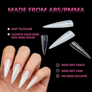 JIEYU PMMA/ABS Pointes d'ongles longues et pointues, couvrant entièrement l'ongle, transparentes, n'endommageant pas les ongles, pointes d'ongles carrées effilées pour les débutants en manucure - Product Image 6