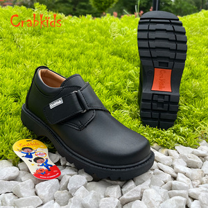 Crabkids kinderschoenen van hoge kwaliteit, echt leer, zwart, voor jongens, basisschoolleerlingen, kinderen, nette kinderschoenen voor school. - Product Image 4