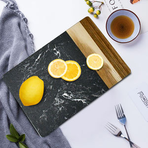 Planche à fromage en marbre Planche à découper en bois d'acacia pour charcuterie, fromage, coupe, pâtisserie comme plateaux de service - Product Image 4