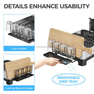 Égouttoir à vaisselle WIREKING, organisateur de cuisine, étagère de rangement en acier inoxydable sur l'évier, égouttoir à vaisselle - Product Image 4