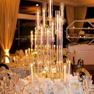 Portacandele in acrilico alto 8 capi 108cm in acrilico porta candelabri decorazione di nozze tavolo centrotavola fioriera candelabro - Product Image 1