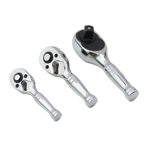 Juego de 3 Llaves de Trinquete Cortas de 1/4", 3/8" y 1/2", Mango de Trinquete Mini de 72 Dientes, Cabeza de Cromo CR-MO, Completamente Pulido - Product Image 2