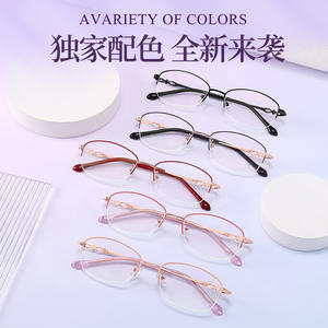 Elegantes Gafas de Vista Ovaladas de Media Montura para Mujer, Lentes de Resina Ligeras, Origen Danyang, Número de Pieza 34297 - Product Image 5