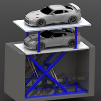 Système de stationnement de garage souterrain à plateforme fixe hydraulique électrique à double pont, élévateur à ciseaux, robuste, personnalisé