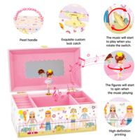 Boîte à musique Sonnetly Princess - Boîte en papier mignonne pour filles avec mélodie à cordon, mini miroir et tiroir, cadeau d'anniversaire pour enfants
