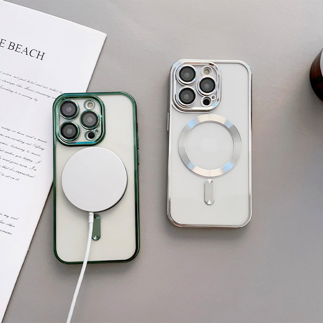Electroplate Plated Mag Shockproof Safe Magnetic Cell Cover Magnet Phone Case for Iphone 16 15 14 Pro Max