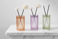 Diffuseur en verre coloré de style nordique, diffuseur à bâtonnets géométrique minimaliste, bouteille vide pour arômes, ornement de décoration intérieure
