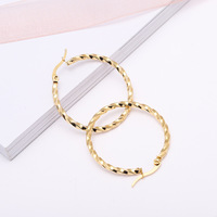 Boucles d'oreilles en acier inoxydable de Style Simple cercle pour femmes PVD plaqué or personnalisé oreille Piercing bijoux accessoires