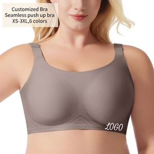 ชุดบราเซ็กซี่สำหรับผู้หญิงชุดบราเซ็กซี่ลายแฟนซีหน้าอกสวยขนาดใหญ่พิเศษไร้สายลายเยลลี่ขนาดพลัสไซส์ - Product Image 1