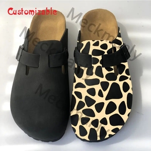 Zuecos de corcho de gamuza unisex al por mayor personalizados, zapatos para zapatillas antideslizantes, zuecos con soporte de arco, Sandalias de tacón para mujer - Product Image 3