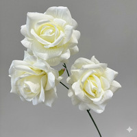 Fleurs artificielles en soie blanches en gros pour la décoration d'événements, plantes en latex au toucher réel pour la décoration DIY à domicile