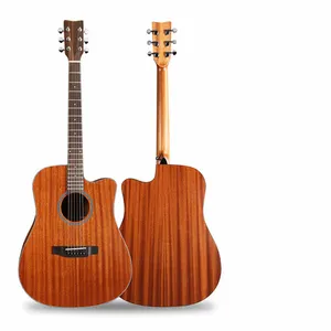 Großhandel Handgemachte 41 Zoll Sapele Holz Akustische Gitarre Anfänger Spielen Ebene Flamenco Gitarre