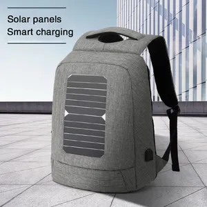 Nieuwe Ontwerp Waterdichte Solar Terug Packs Laptop Tas Met Usb Charger Business Zonne-energie Rugzak Voor Groothandel