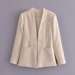 Abrigo de línea nueva de primavera para mujer, Color sólido, temperamento a la moda, traje informal sin botones, abrigo, Blazers de bolsillo para mujer - Product Image 6