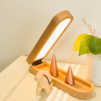 Lampe de bureau en bois pliable, multifonctionnelle, avec support de téléphone et de stylo, de chevet, nouveau Design Original