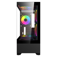 AntarcChill Popular Mid Tower Gaming PC Tower Computer Case Gamer SPCC Tempered Glass Desktop Vertical PC Cabinet With RGB Fan