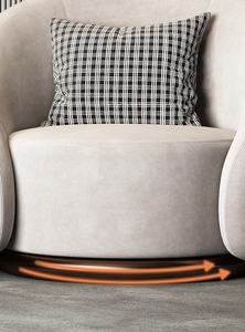 Poltrona Reclinabile in Stile Vintage Francese, Sedia Singola Compatta per Casa, Ufficio <span class=keywords><strong>e</strong></span> Camere da Letto, Design Moderno con Rotazione a 360 Gradi - Product Image 4