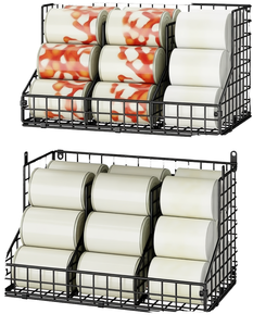 Estante de Almacenamiento Extensible de Metal Grande y Ajustable de Dos Niveles con Divisor para Armario y Despensa - Product Image 1