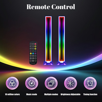 Lampe de bureau de jeu Joystar Modern 2 Pack LED Smart RGB IC Infinity Mirror, alimentée par USB, télécommande, intensité réglable, synchronisation musicale