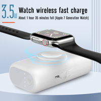 Nouvelle batterie externe mini 2-en-1 de 5000 mAh avec chargeur de montre intégré, 2 ports, design capsule, charge sans fil et charge rapide