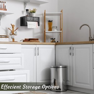 Wooden Trash Bag <b>Storage</b> <b>Box</b> 23.5x13x13cm Desktop Organizer For <b>Kitchen</b> With Pull Out Design - Product Image 3