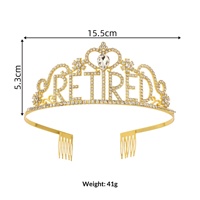 Nouvelle couronne serre-tête en alliage plaqué, ornée de diamants, pour fête de retraite, accessoire de coiffure pour photos de fête