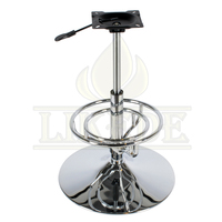 Tabouret de bar tournant réglable en hauteur avec repose-pieds en métal, fer et acier chromé