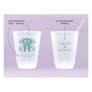 Vasos de Plástico con Temática Romántica para Bodas, Impresión Personalizada, Resistentes al Agua, Pedido al por Mayor, Marca OEM - Product Image 4