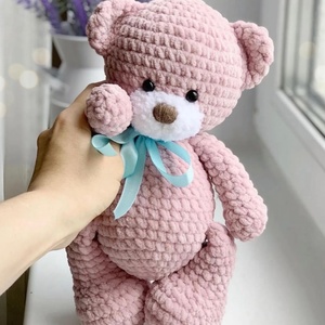 <span class=keywords><strong>Amigurumi</strong></span> Bear peluche personalizzato uncinetto morbido per dormire orsacchiotto Baby Shower regalo fatto a mano animale di peluche per bambini - Product Image 6