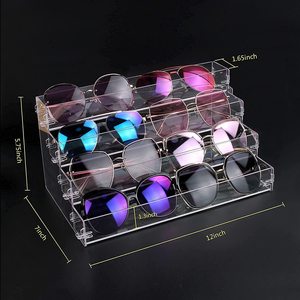Organizer per occhiali da sole a 4 livelli supporto per occhiali da sole in acrilico organizzatore per smalto per unghie espositore da banco nessun strumento necessario e nessun Acr pungente - Product Image 1