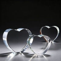 Vente en gros d'usine - Trophée en cristal K9 en forme de cœur, cube de cristal vierge pour gravure laser personnalisée, souvenir de mariage ou de la Saint-Valentin