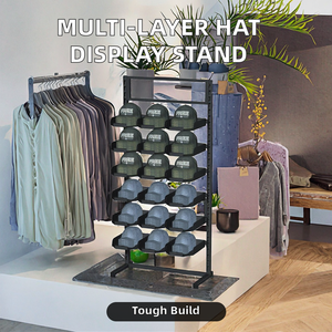 金属帽子店キャップラック小売ディスプレイ用モダンフリースタンディング - Product Image 2