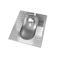 Toilette à casserole accroupie carrée moderne en acier inoxydable grande conception pour salle de bain toilette à squat de style turc