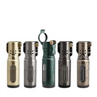 Briquet torche JOBON personnalisé avec logo, en alliage de zinc, style américain, 3 flammes, au gaz butane rechargeable, portable, durable, avec coffret cadeau, pour cigarettes