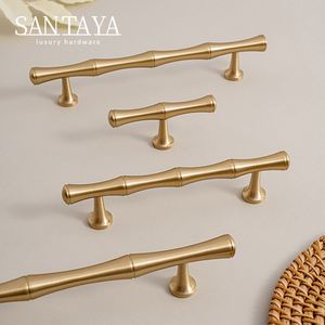 Yikang moderne solide bambou tirer laiton acrylique brossé poignée pour armoires de cuisine armoire tiroirs chambre extérieur extérieur - Product Image 2