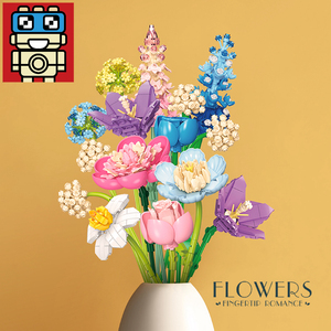 Jizai khối xây dựng hoa đứng khung ảnh PELLET khối vĩnh viễn hoa đồ chơi cho trưởng khối xây dựng món quà - Product Image 5