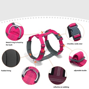 Harnais pour <span class=keywords><strong>chien</strong></span> anti-traction en forme de H, réglable, respirant, en nylon, rembourré, réfléchissant, robuste, à libération rapide, en stock - Product Image 3