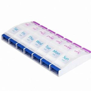 Boîte à pilules portable 2024, organiseur de pilules hebdomadaire avec 21 compartiments séparés, en plastique/PP durable - Product Image 1