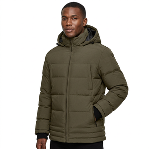 Men's Hooded <b>Winter</b> Puffer Jacket Windproof <b>Waterproof</b> Polyester Down Alternative Casual Outdoor <b>Coat</b> - Product Image 1