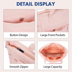 Sac fourre-tout matelassé léger pour femme avec grande capacité, bretelles confortables et fermeture éclair fluide - Product Image 2