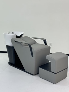 Juego de Muebles Modernos Grises para Salón de Belleza, Silla de Barbería y Cama para Lavado de Cabello para Salón de Belleza y Barbería - Product Image 3