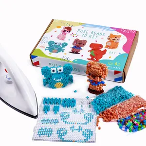 3D DIY Hama Beads Toys Handmade Craft Hama Beads Set Kids Creative Fuse Beads Craft Kits Educational Toys