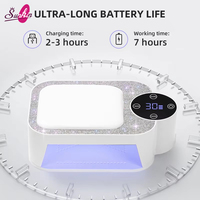 Lampe à ongles sans fil haute puissance avec coussinets en cuir souple, grande surface de séchage, 30 perles LED UV pour le nail art
