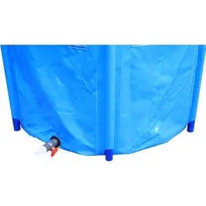 Latest Design PVC Canvas Fish Tank Household Metal Bracket Round Portable Water Plant Breeding Fish Pond